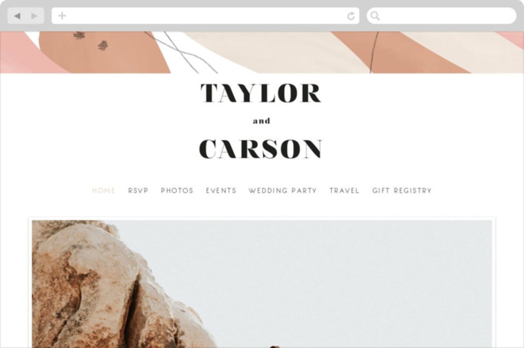 "Formation" - Wedding Website in Terracota by Olivia Goree - Desktop Design