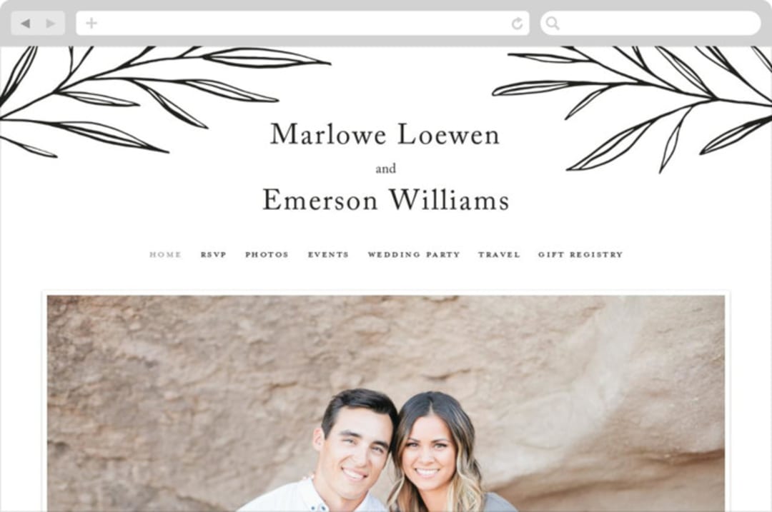 "Marlowe" - Wedding Website in Classy White by Kelly Schmidt - Desktop Design
