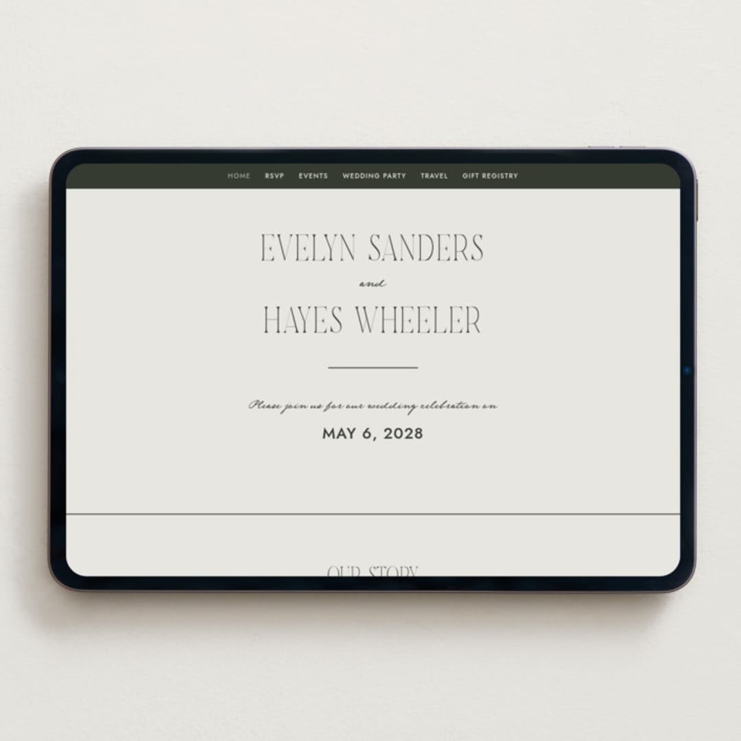 "Hayes" - Wedding Website in Forest by Blustery August - Desktop Design