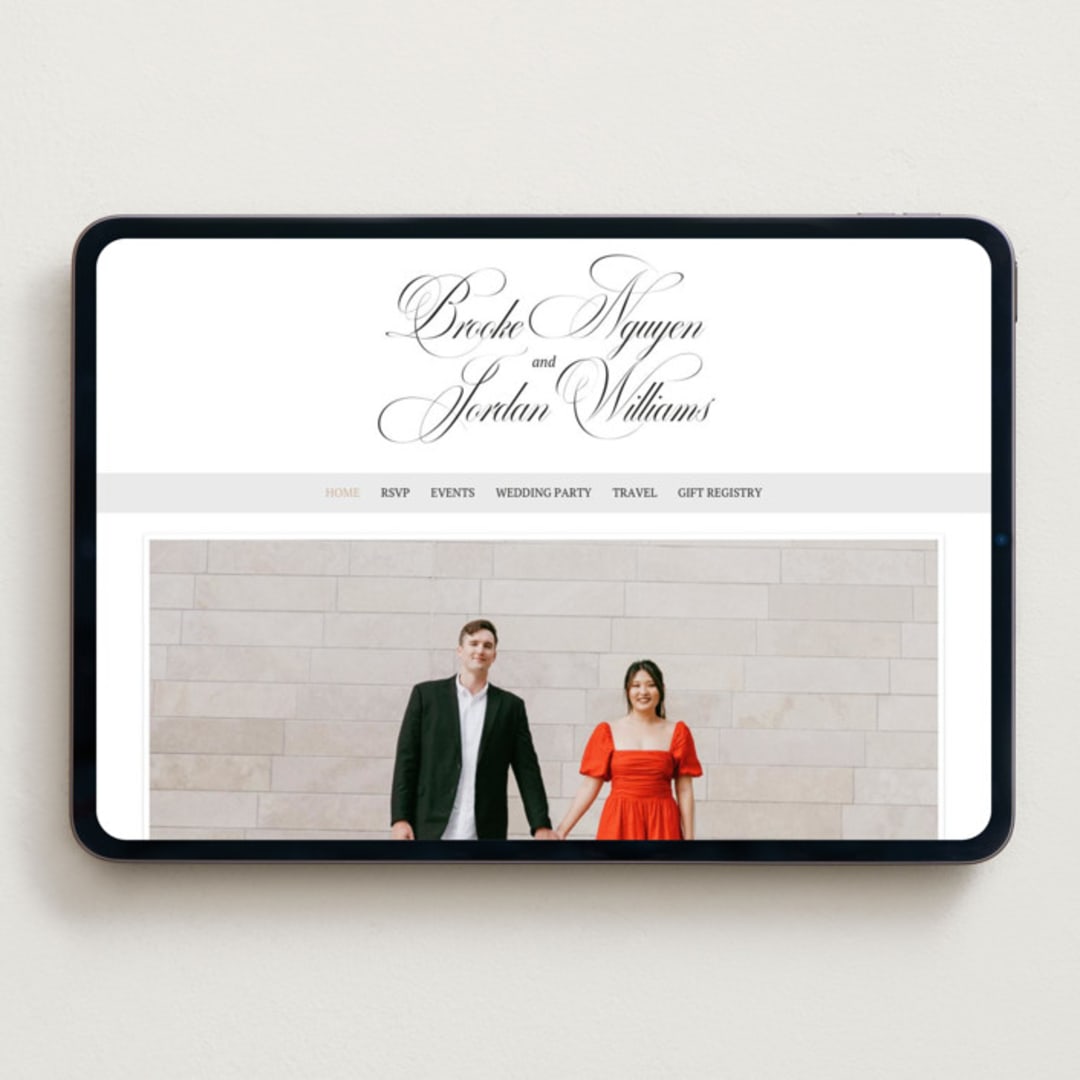 "Side by Side" - Wedding Website in Tuxedo by Orasie - Desktop Design