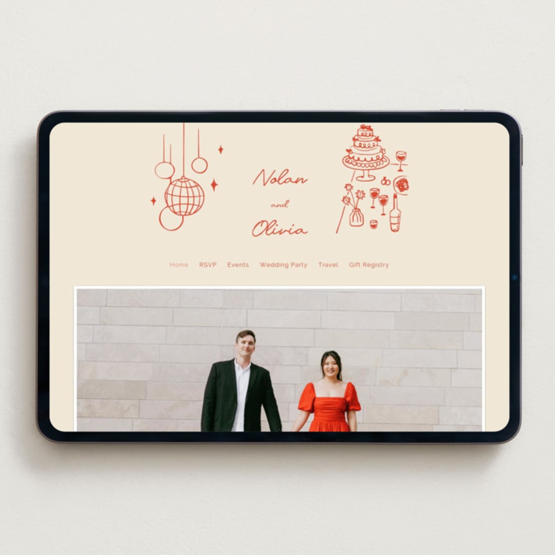"Party On!" - Wedding Website in Sangria Spark by Zove Ahhh - Desktop Design