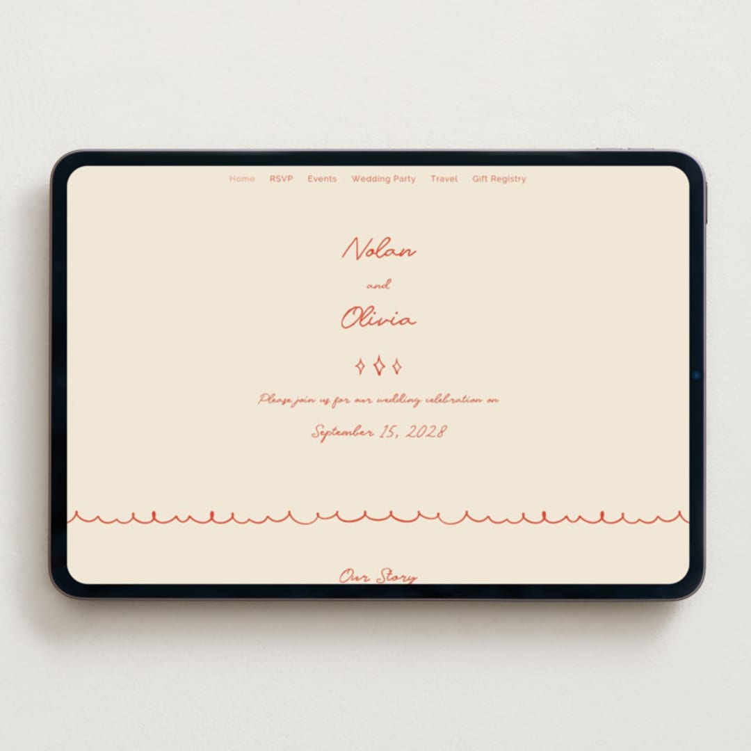 "Party On!" - Wedding Website in Sangria Spark by Zove Ahhh - Desktop Design