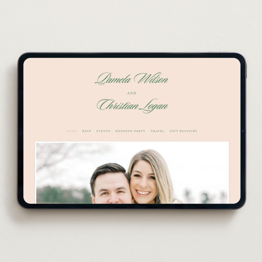 "Scripted" - Wedding Website in Emerald by Creo Study - Desktop Design