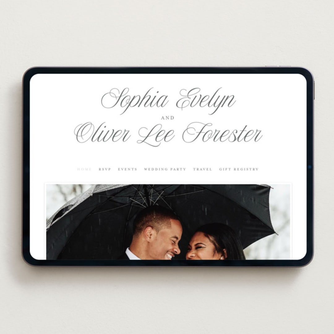 "Beautiful Day" - Wedding Website in Graphite by Leah Bisch - Desktop Design