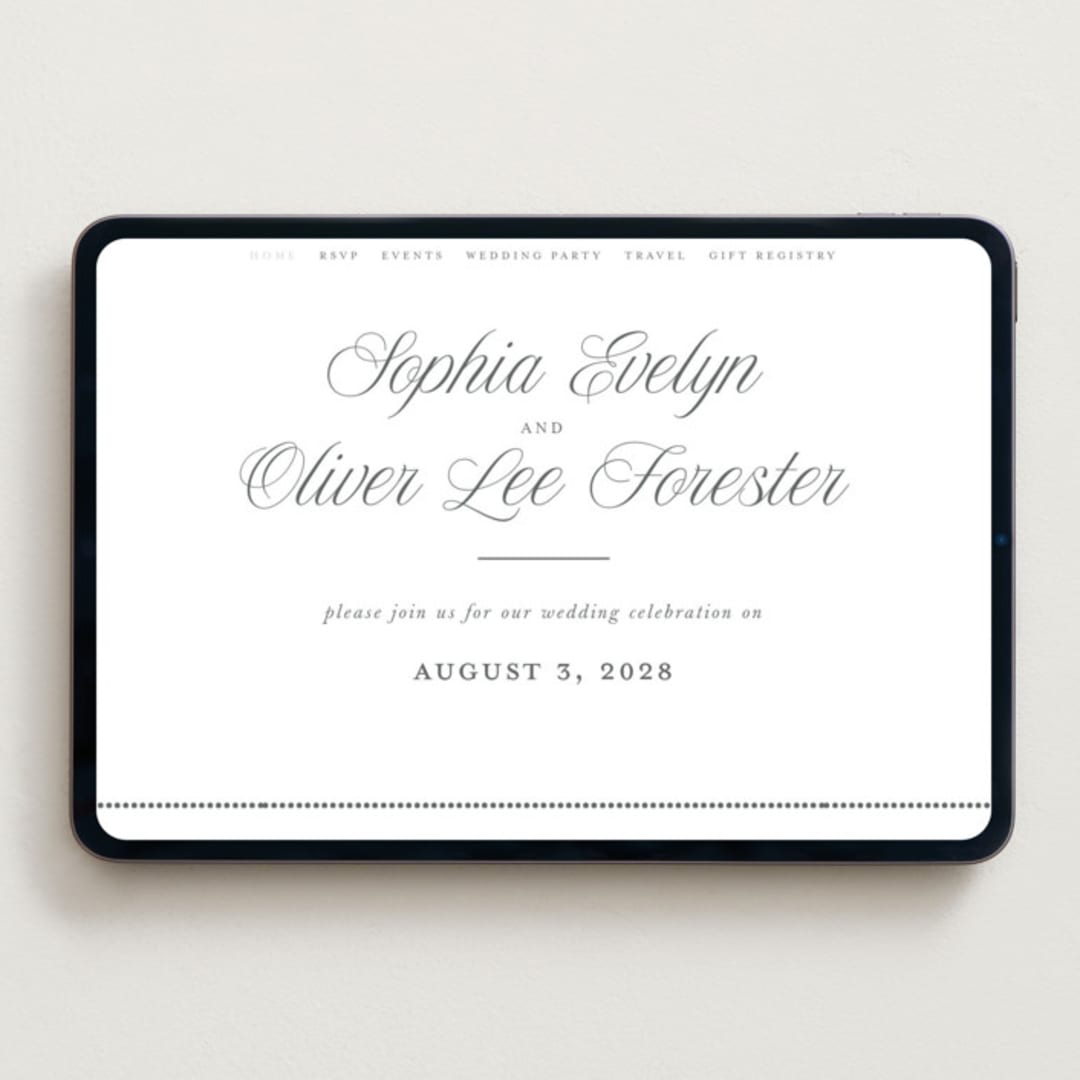 "Beautiful Day" - Wedding Website in Graphite by Leah Bisch - Desktop Design