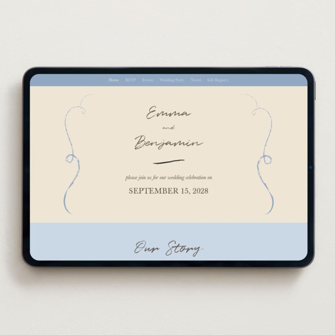 "The Swan" - Wedding Website in Buttercream by Helena Vitto - Desktop Design