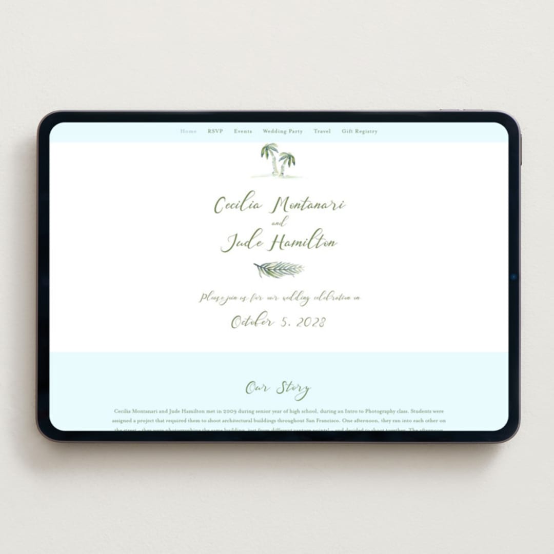 "Alento" - Wedding Website in Celeste by Pati Cascino - Desktop Design