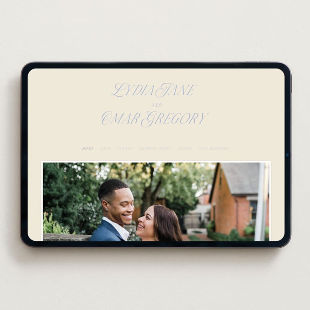 "Luxe" - Wedding Website in Ocean by Baumbirdy - Desktop Design