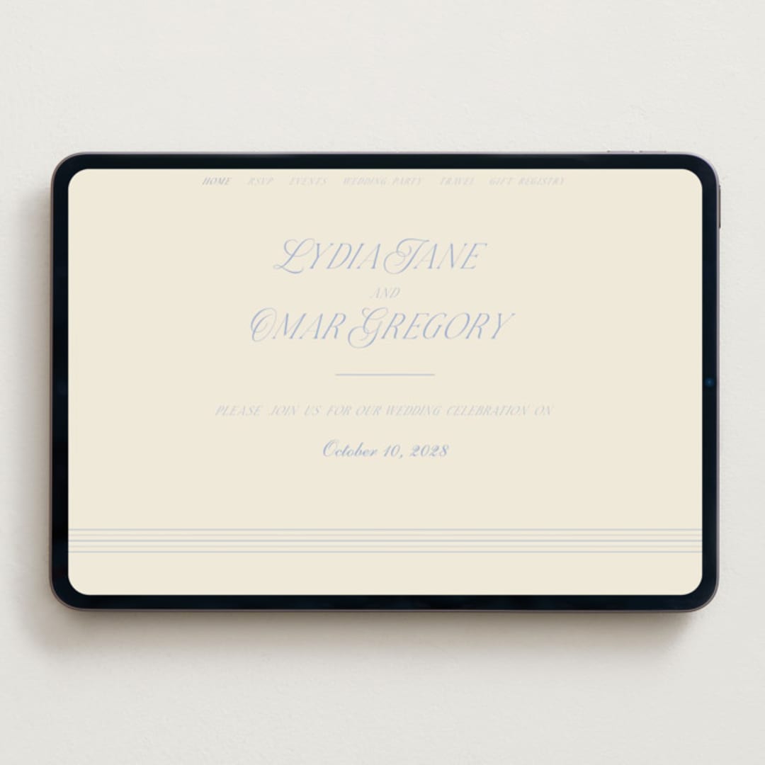 "Luxe" - Wedding Website in Ocean by Baumbirdy - Desktop Design