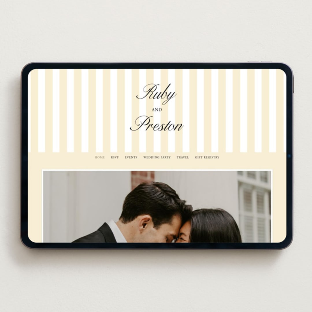 "Elegant and Formal" - Wedding Website in Sunshine by Jen Ramsey - Desktop Design