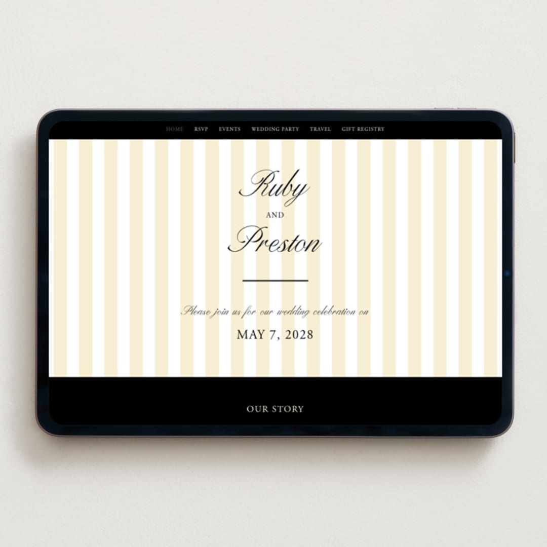 "Elegant and Formal" - Wedding Website in Sunshine by Jen Ramsey - Desktop Design