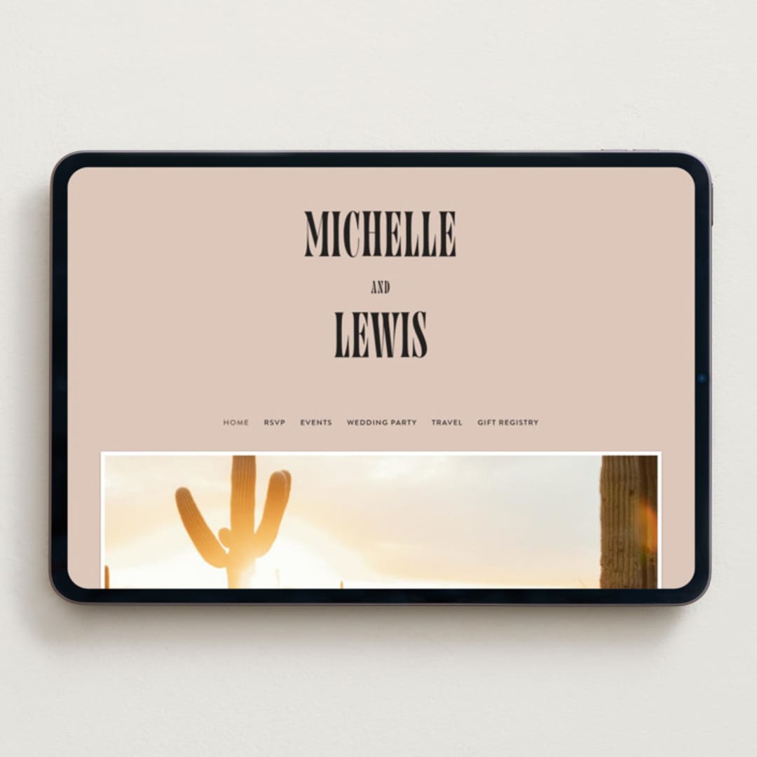 "Bold Stack" - Wedding Website in Noir by Alethea and Ruth - Desktop Design