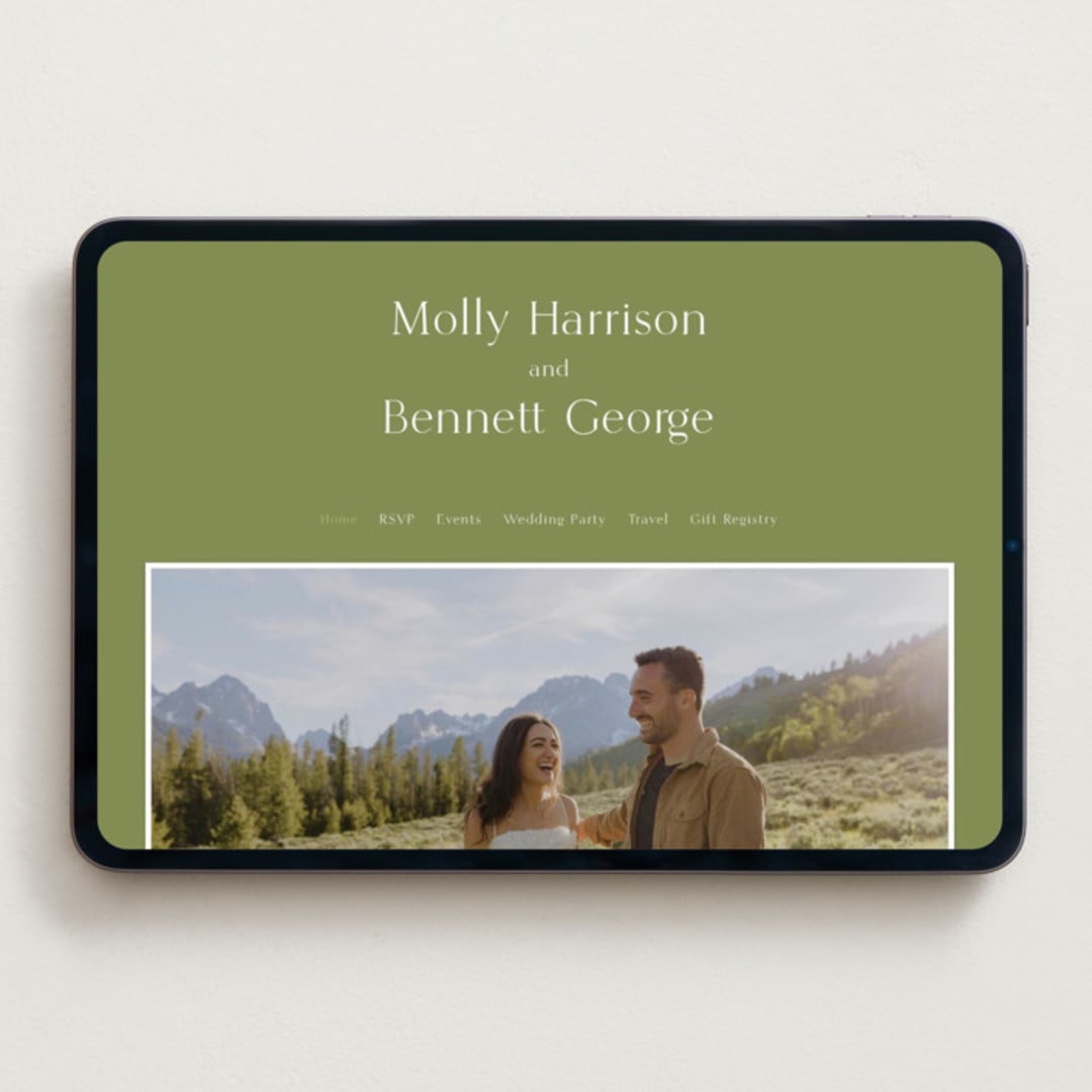 "Perriand" - Wedding Website in Moss by Megan Davis - Desktop Design