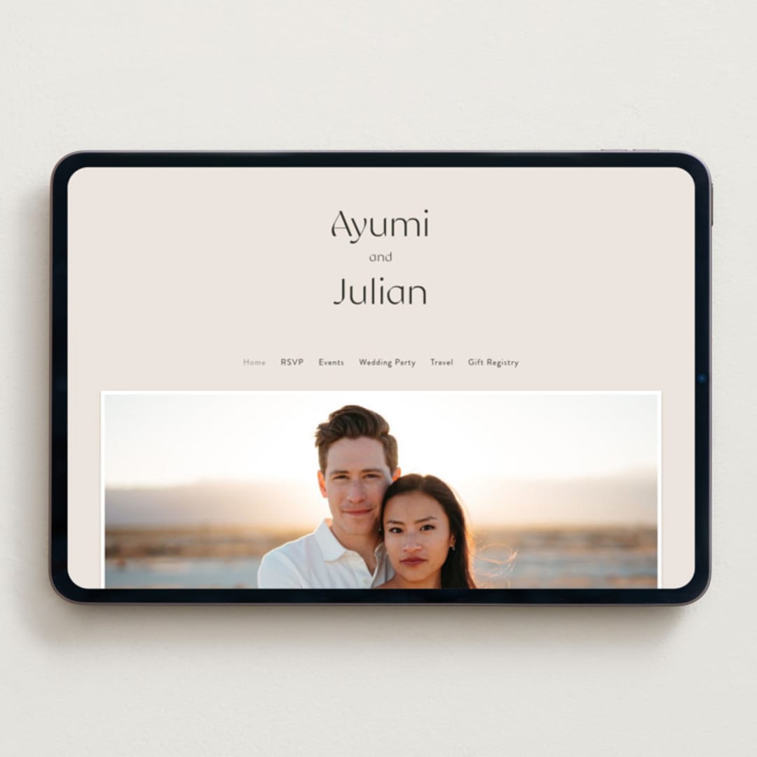 "Ayumi" - Wedding Website in Ivory by Melanie Kosuge - Desktop Design
