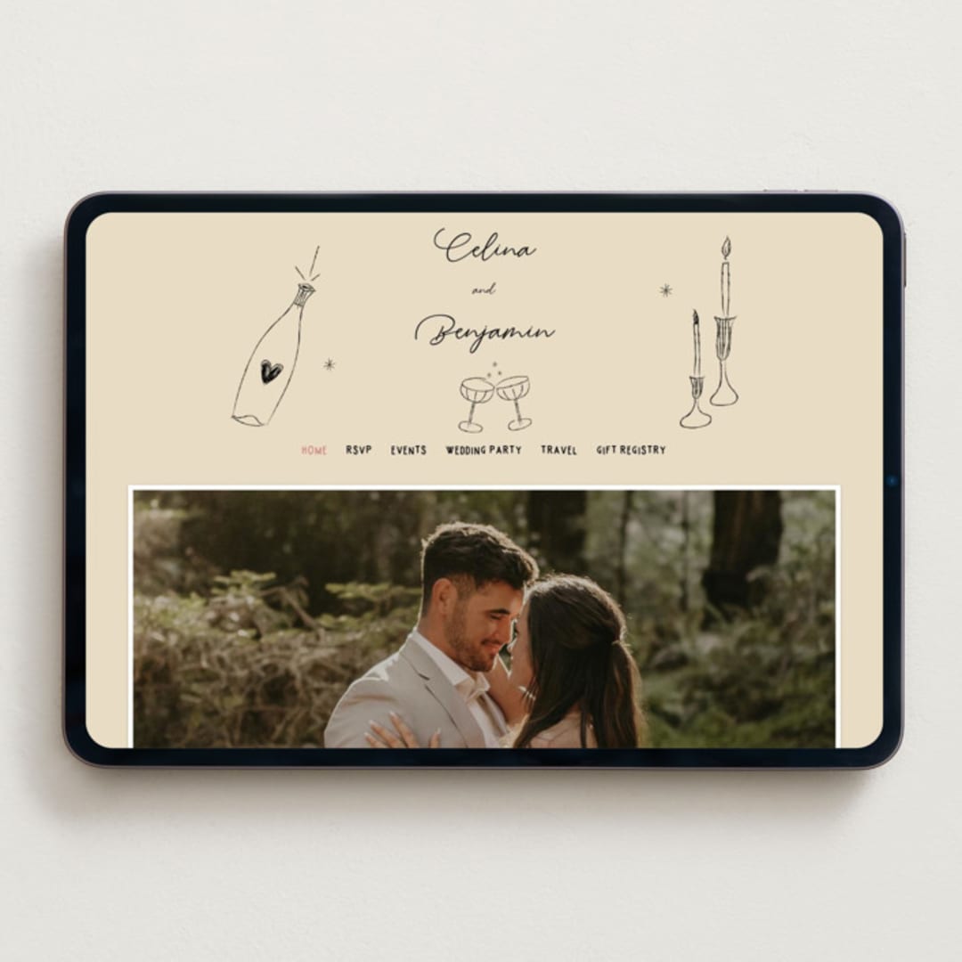 "Modern Fairy Tale" - Wedding Website in Linen by Helena Vitto - Desktop Design