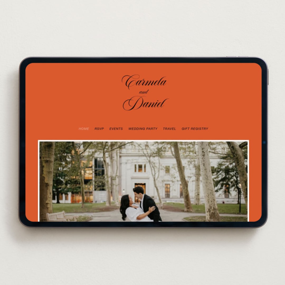 "Bold and Demure" - Wedding Website in Amaro by Claire - Desktop Design