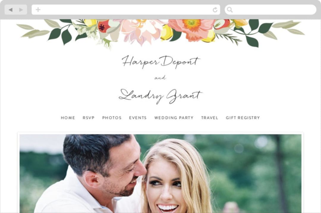 "Spring Blooms" - Wedding Website in Blush by Susan Moyal - Desktop Design