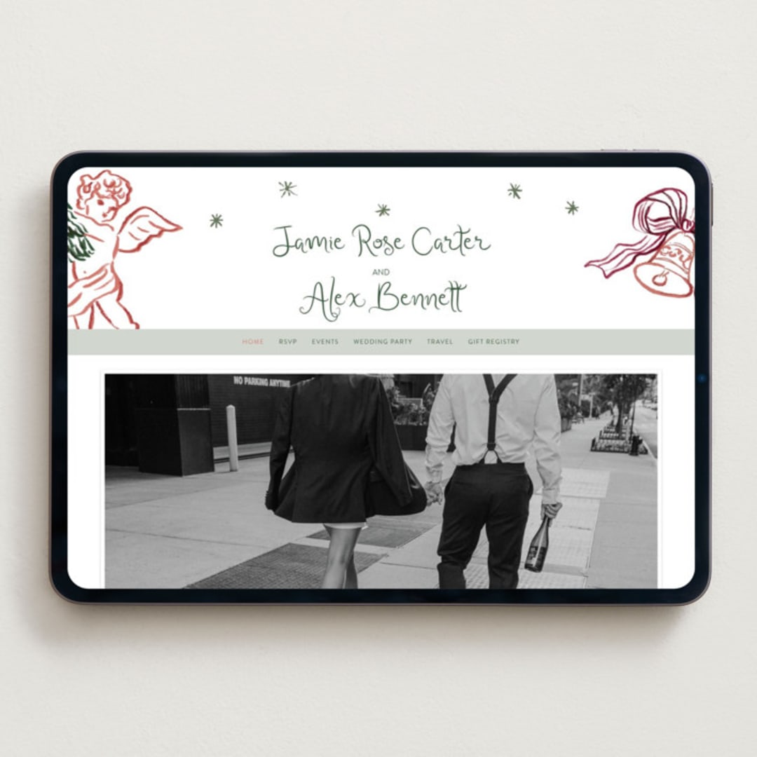 "Holidays ink doodles" - Wedding Website in Enchanted Holiday by Cass Loh - Desktop Design