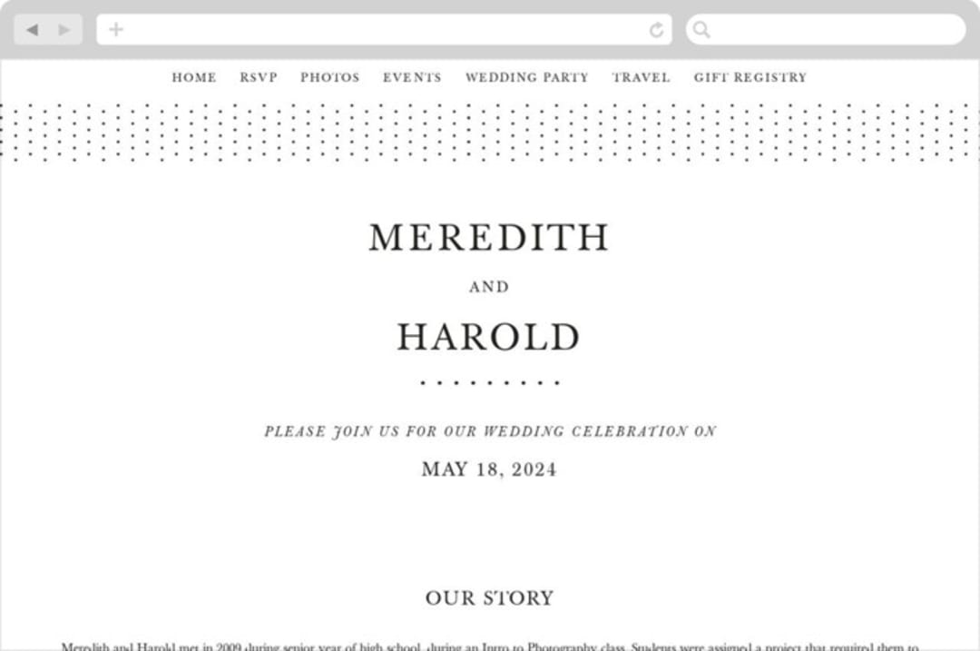 "Johannis" - Wedding Website in Ink by Jack Knoebber - Desktop Design