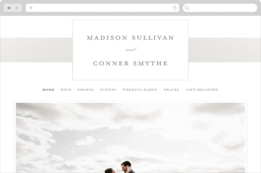 "Refined style" - Wedding Website in Pearl by Stacey Meacham - Desktop Design