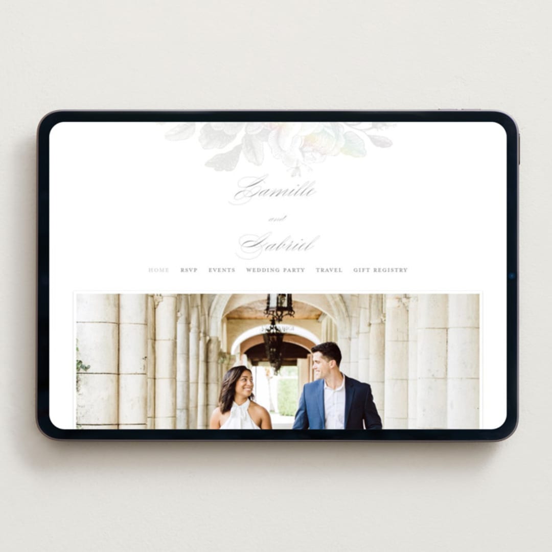"Idyllic" - Wedding Website in The Pearl by Design Lotus - Desktop Design