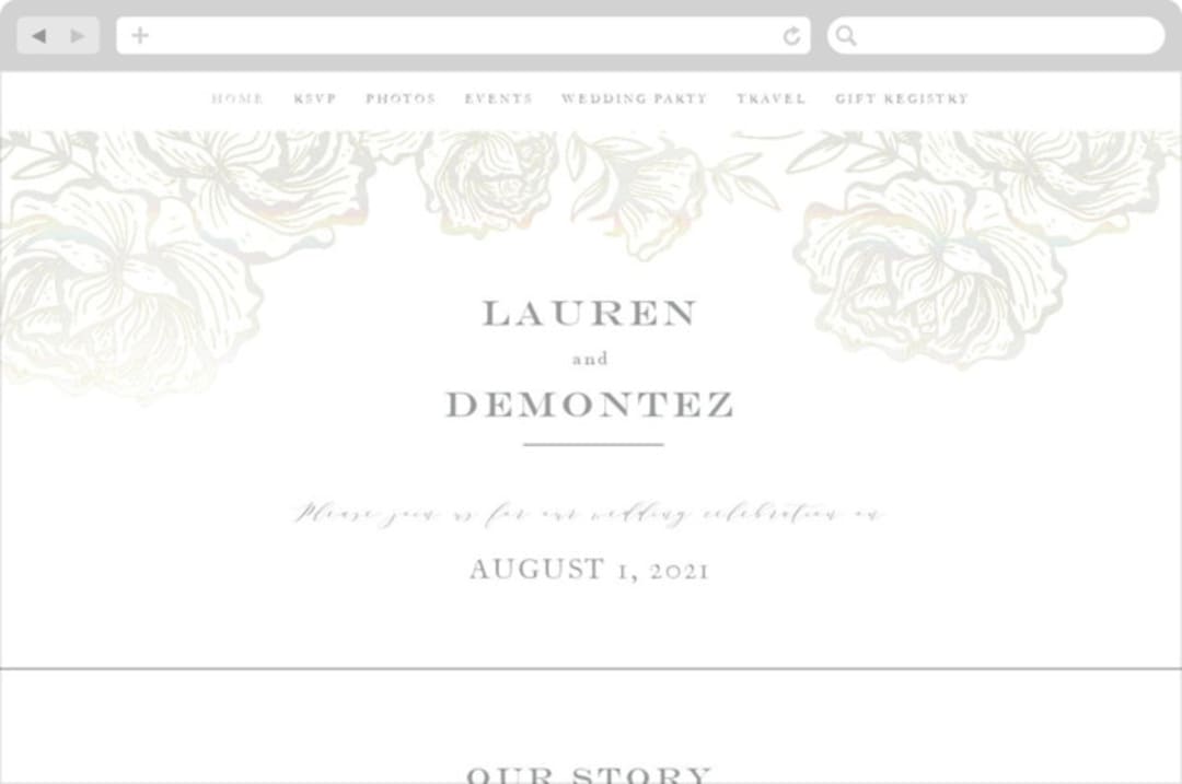 "Beautiful Bouquet" - Wedding Website in Cathedral by Jennifer Postorino - Desktop Design