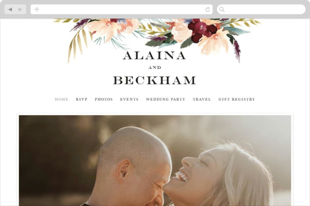 "rustic florals" - Wedding Website in Garden by Kate Ahn - Desktop Design