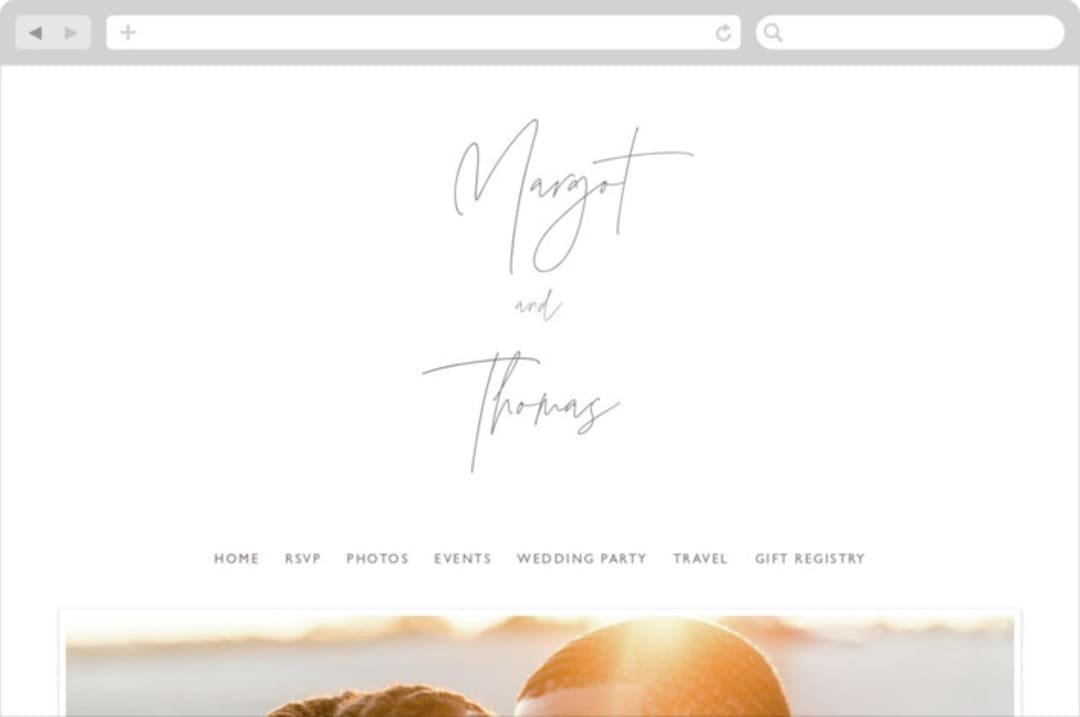 "Ethereal Names" - Wedding Website in Plum by Carolyn MacLaren - Desktop Design