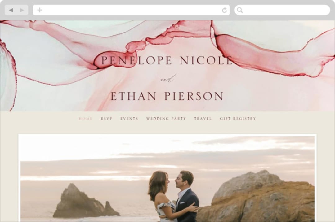 "opalescent" - Wedding Website in Chalcedony by Erin Deegan - Desktop Design