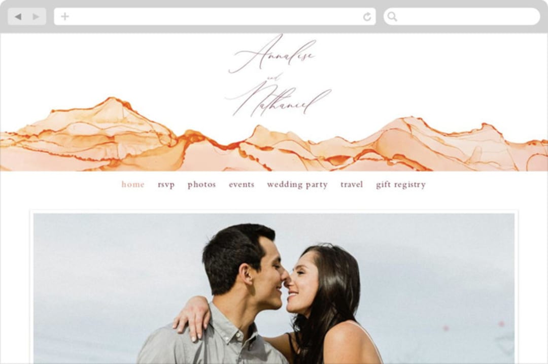 "Sandstone" - Wedding Website in Topaz by Erin Deegan - Desktop Design