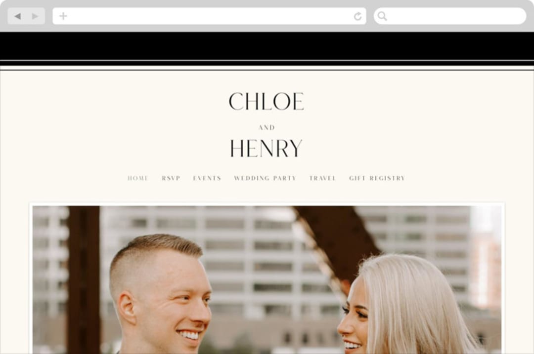 "Simple Elegance" - Wedding Website in Onyx by Monika Konieczna - Desktop Design