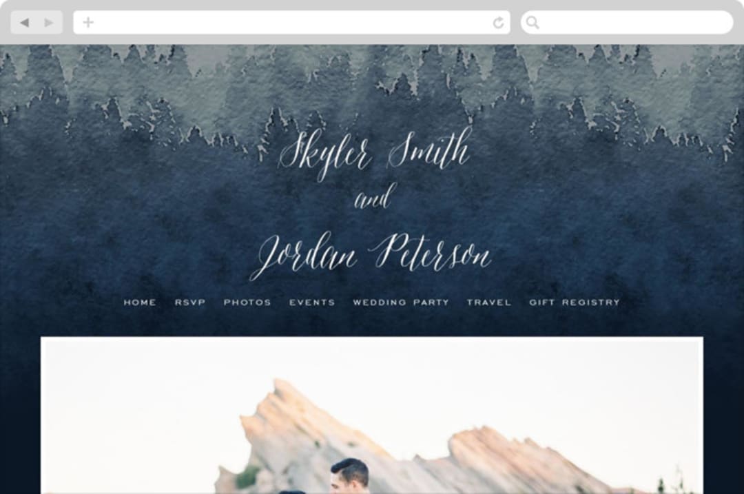 "Mountain Retreat" - Wedding Website in Evening Sky by Design Lotus - Desktop Design