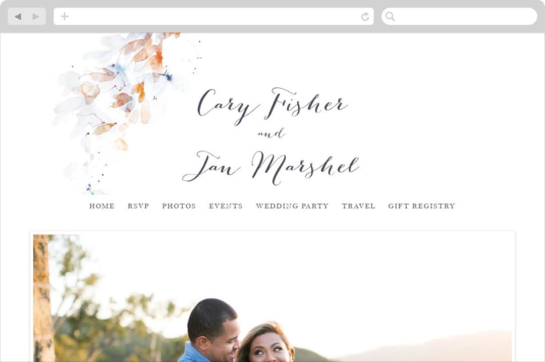 "Petale" - Wedding Website in Blush by Kelly Ventura - Desktop Design
