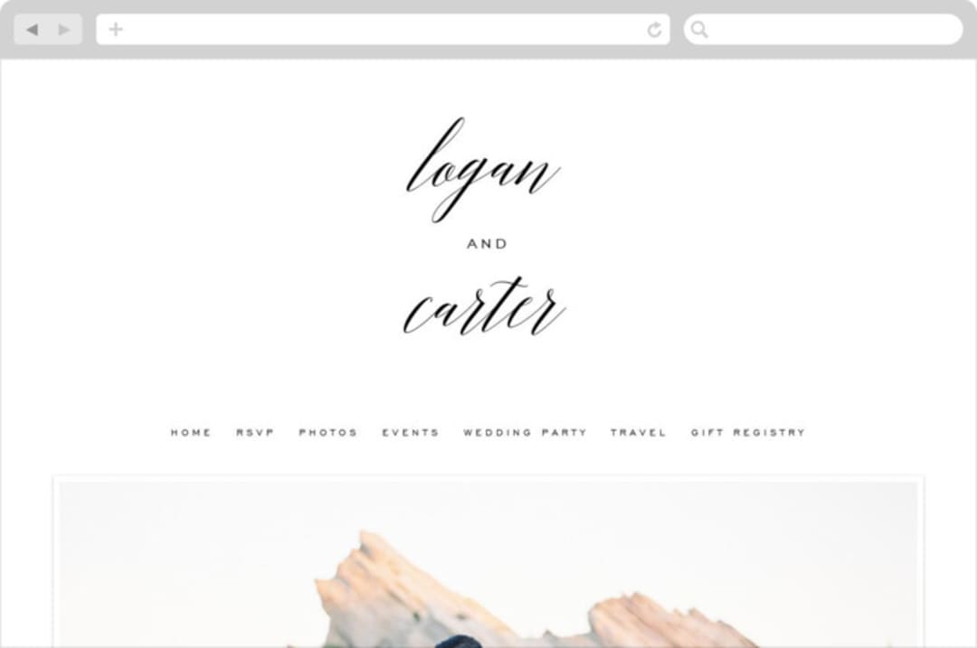 "Someone Like You" - Wedding Website in Tuxedo by Design Lotus - Desktop Design