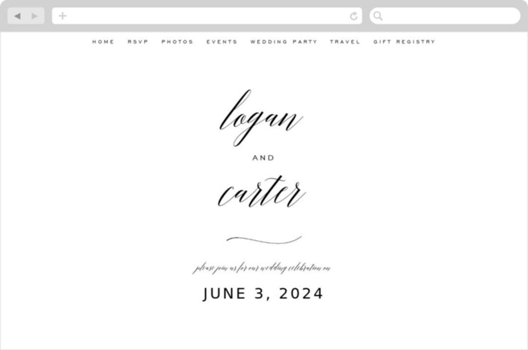 "Someone Like You" - Wedding Website in Tuxedo by Design Lotus - Desktop Design