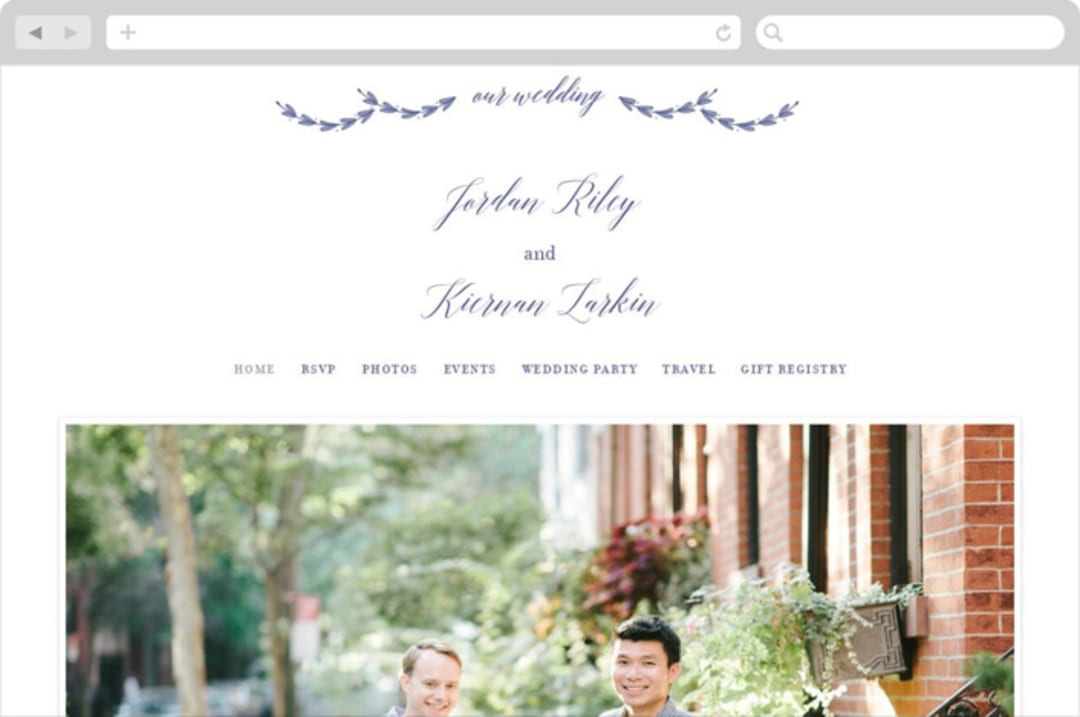"United" - Wedding Website in Cobalt by Susan Brown - Desktop Design