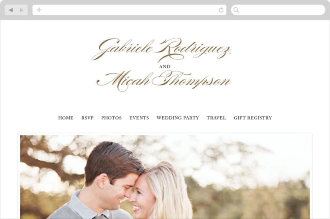 "Flourish" - Wedding Website in Antique by Jennifer Postorino - Desktop Design