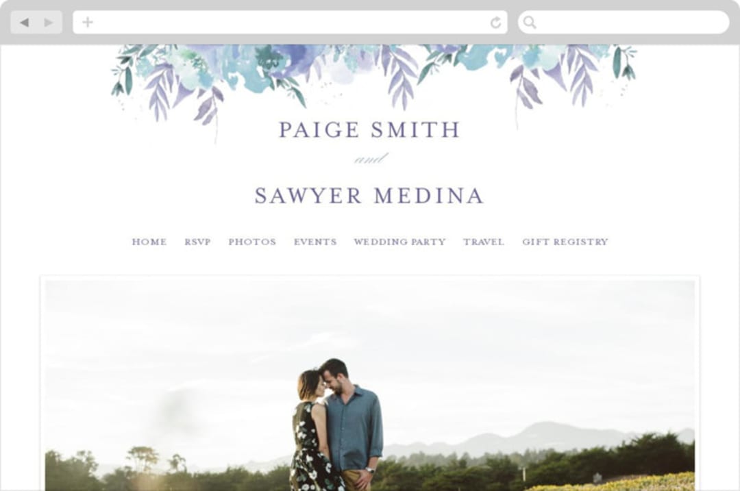 "Big Blooms" - Wedding Website in Dew by Grace Kreinbrink - Desktop Design
