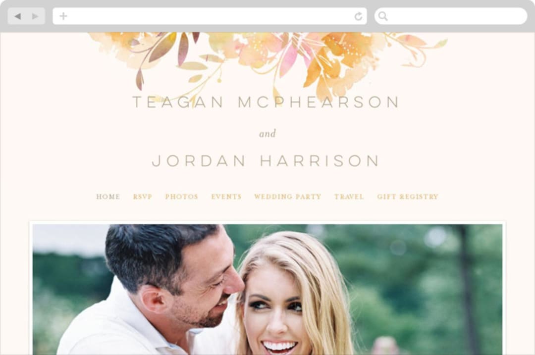"garden" - Wedding Website in Peach by Lori Wemple - Desktop Design
