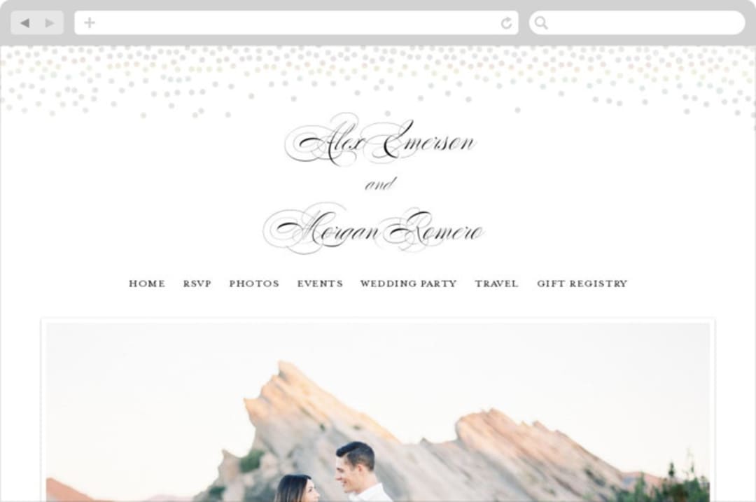 "Promise" - Wedding Website in Snow by Design Lotus - Desktop Design
