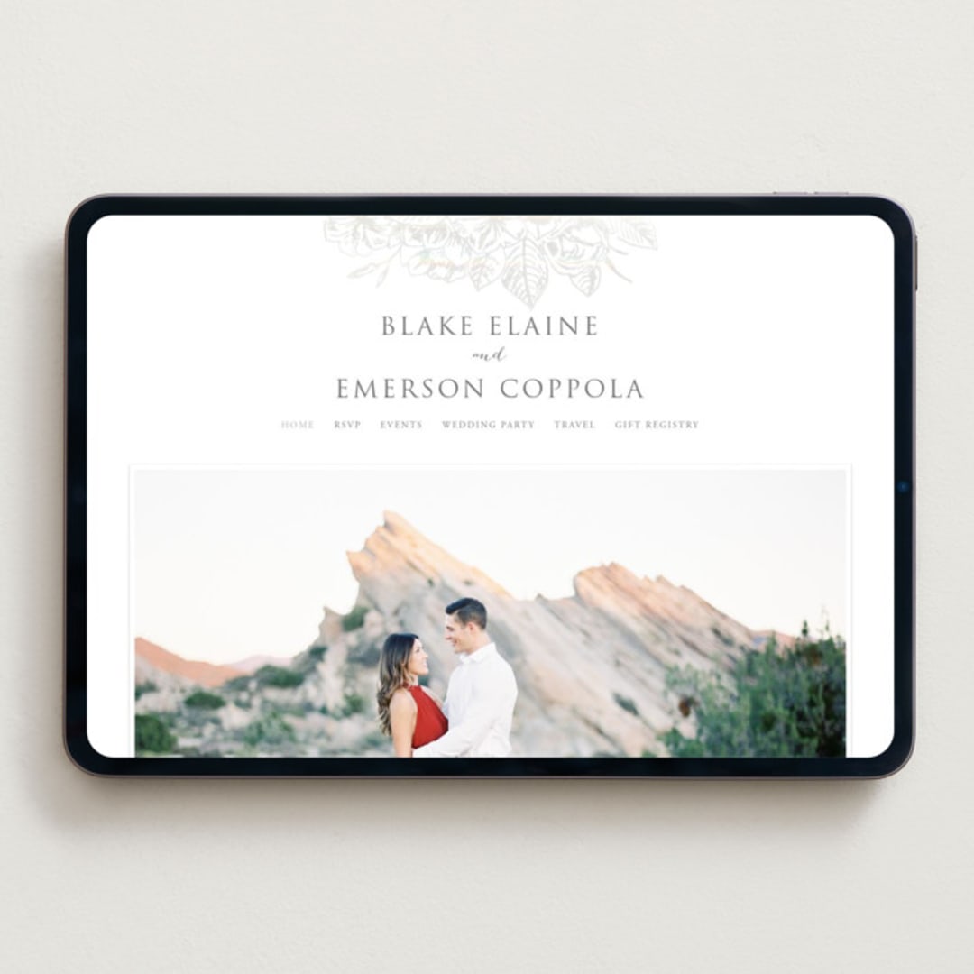 "Gilded Wildflowers" - Wedding Website in Golden by Rochelle Renee - Desktop Design