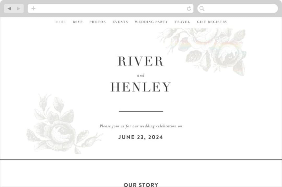 "Beloved" - Wedding Website in Snow by Design Lotus - Desktop Design