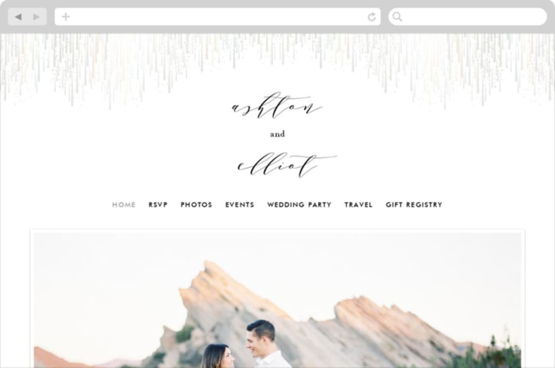 "Sparkle + Shine" - Wedding Website in Silk by Kristie Kern - Desktop Design