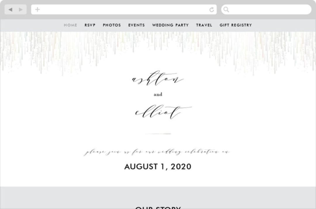 "Sparkle + Shine" - Wedding Website in Silk by Kristie Kern - Desktop Design