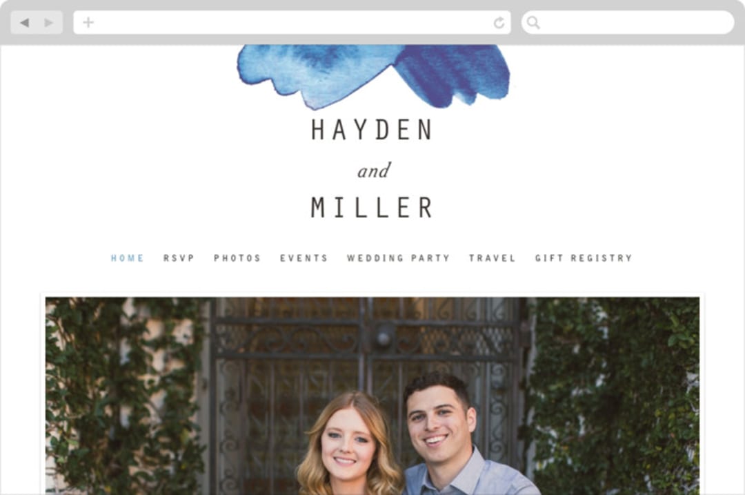 "Modern Water" - Wedding Website in Celestial by Olivia Raufman - Desktop Design