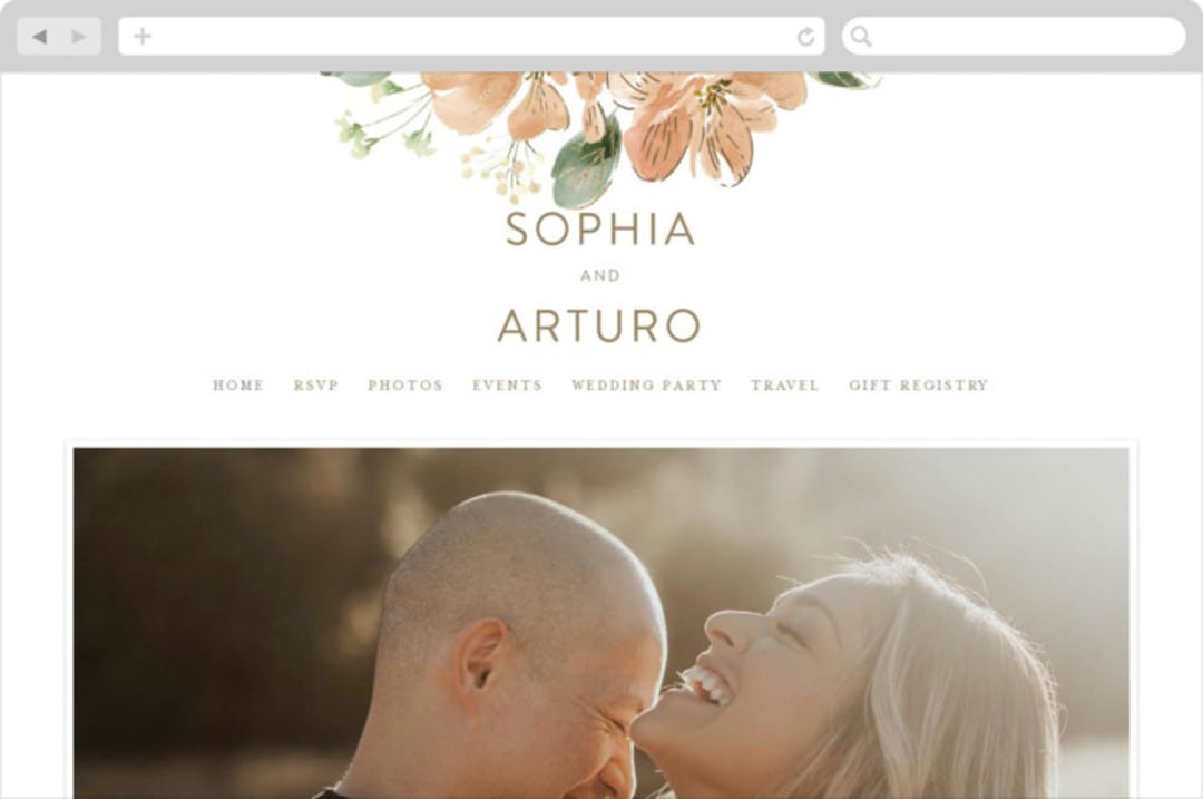 "Bloom" - Wedding Website in Tea by Leah Bisch - Desktop Design
