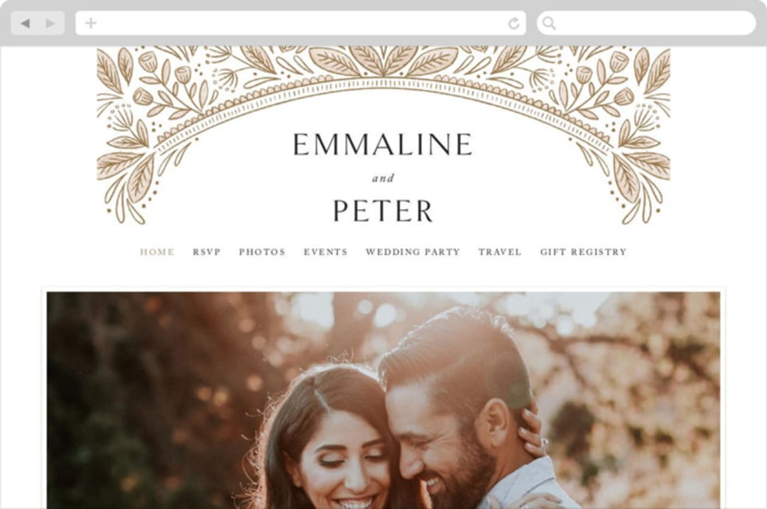 "Charmed" - Wedding Website in Honey by Jen Owens - Desktop Design