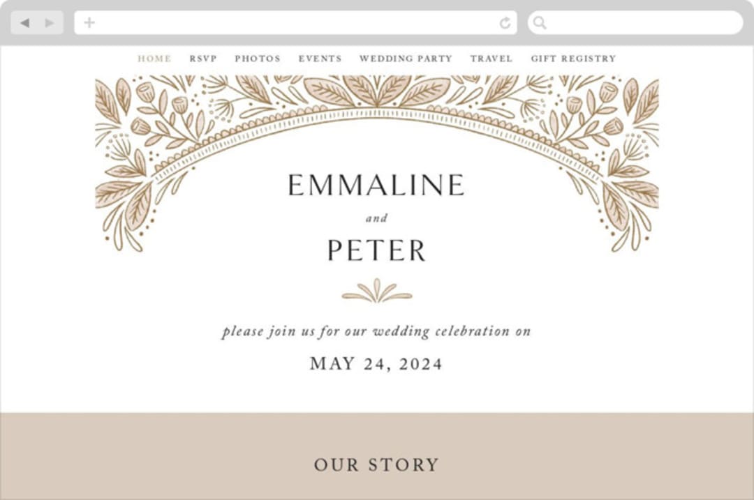 "charmed" - Wedding Website in Honey by Jen Owens - Desktop Design