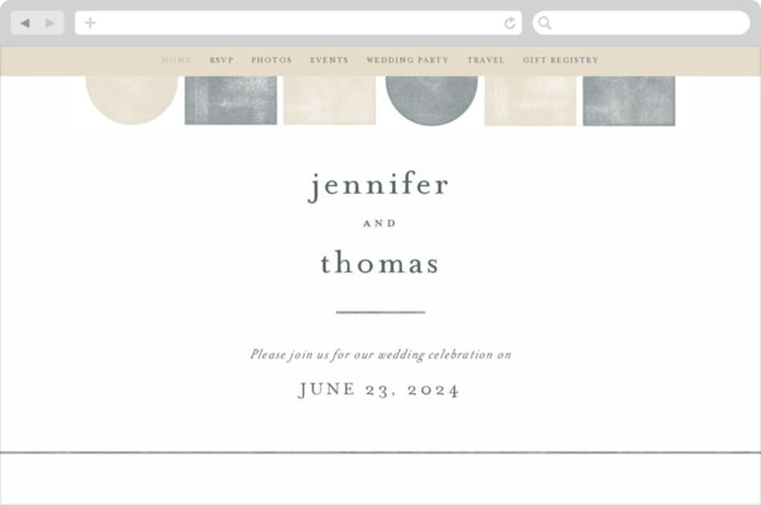 "Abstract Shapes" - Wedding Website in Vineyard by Paden Gillette - Desktop Design