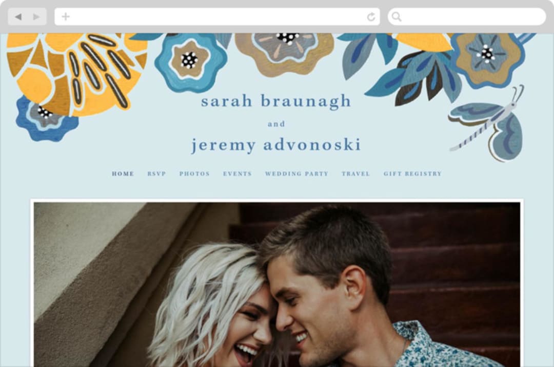"The Love Birds" - Wedding Website in Teapot by Morgan Ramberg - Desktop Design